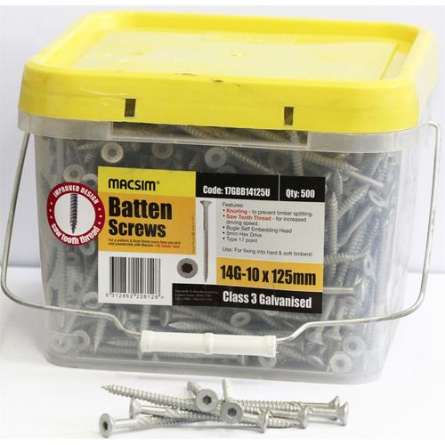 Macsim 125mm Galvanised Batten Screws 500 Pack Bunnings Australia