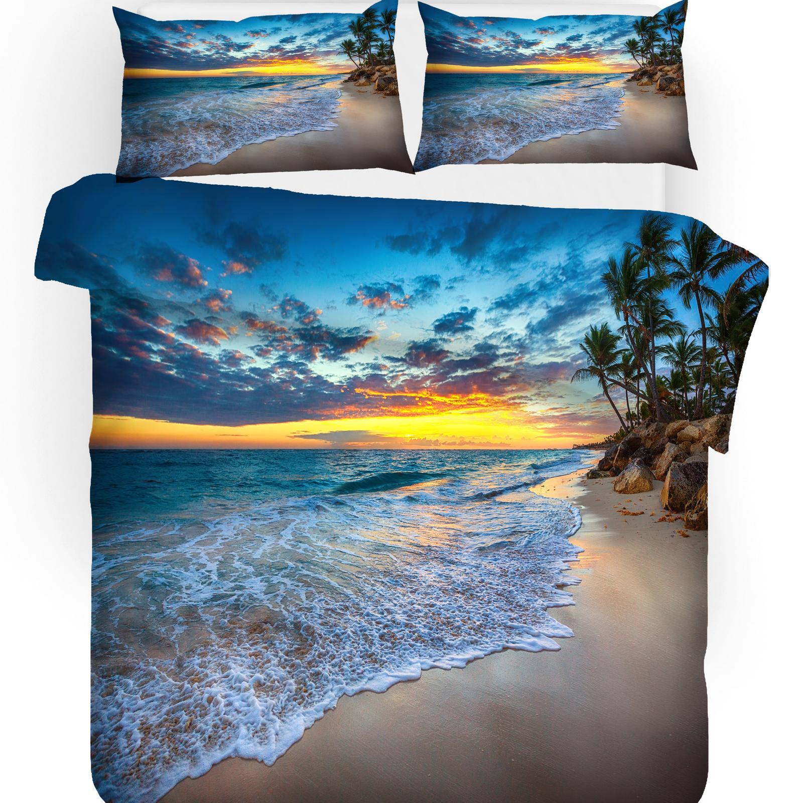 3D Blue Sea Beach Landscape Quilt Cover Set Bedding Set Pillowcases 173 ...