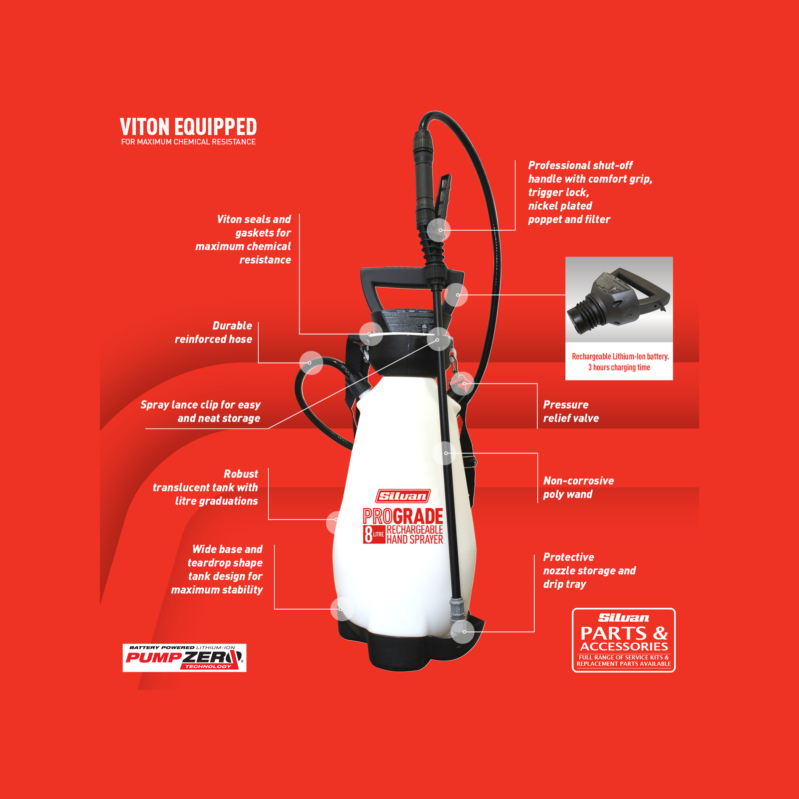 Silvan 8L ProGrade Rechargeable Hand Sprayer - Bunnings Australia