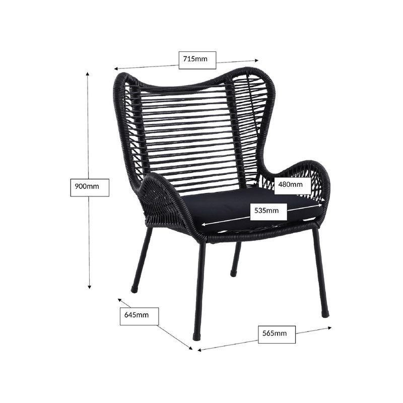 Black Wicker Butterfly Chair | Mimosa