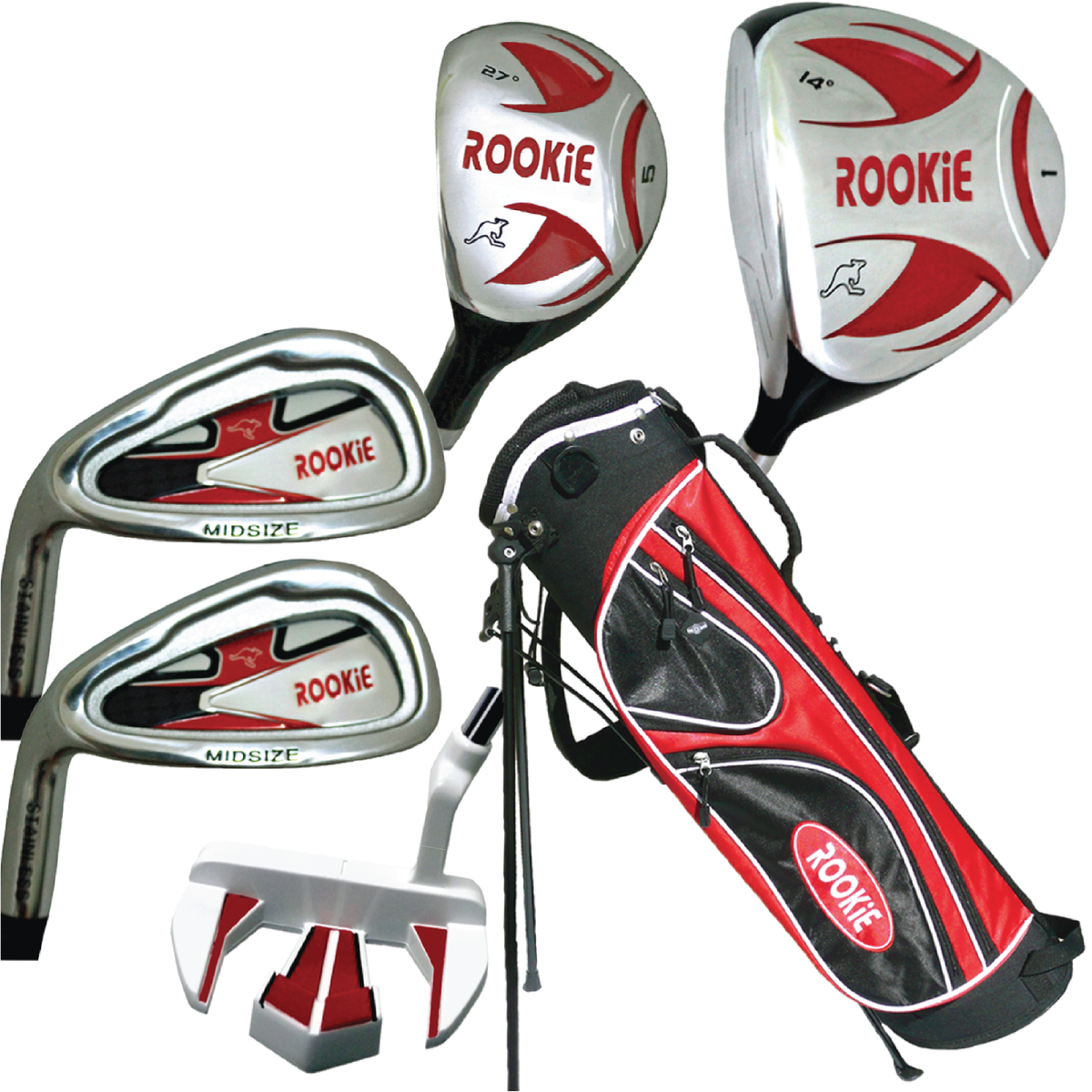 Rookie - Kids Golf Set LH - 6 Pce Red for 10 Yrs or Over - Bunnings ...