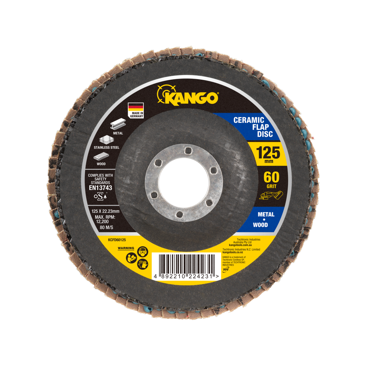 Kango 125mm 60G Ceramic Flap Disc - Bunnings Australia