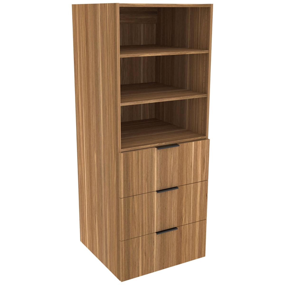 Lugna 1536 x 600 x 580mm Cove Ready to Assemble Robe Insert 2 Shelf 3 ...