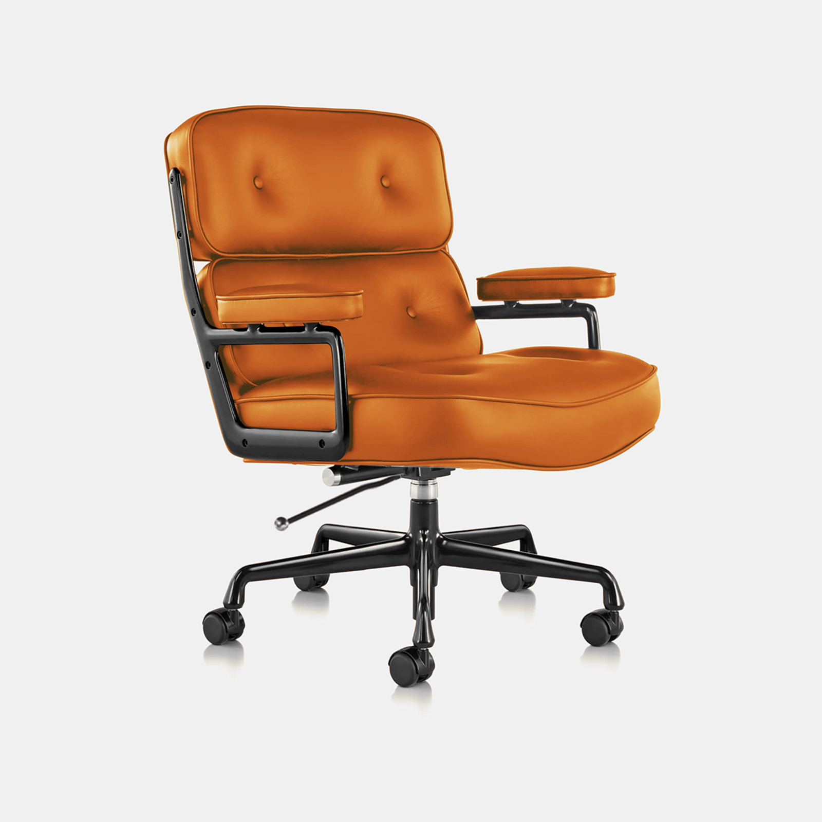 Orange leather office discount chair