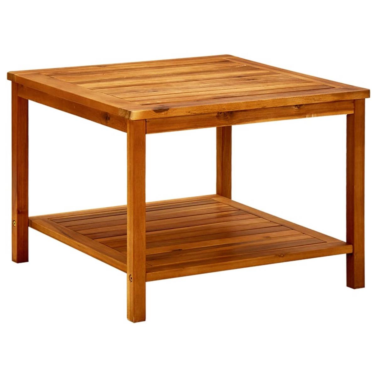 vidaXL Solid Acacia Wood Coffee Table 60x60x45 cm Wooden Side Table ...