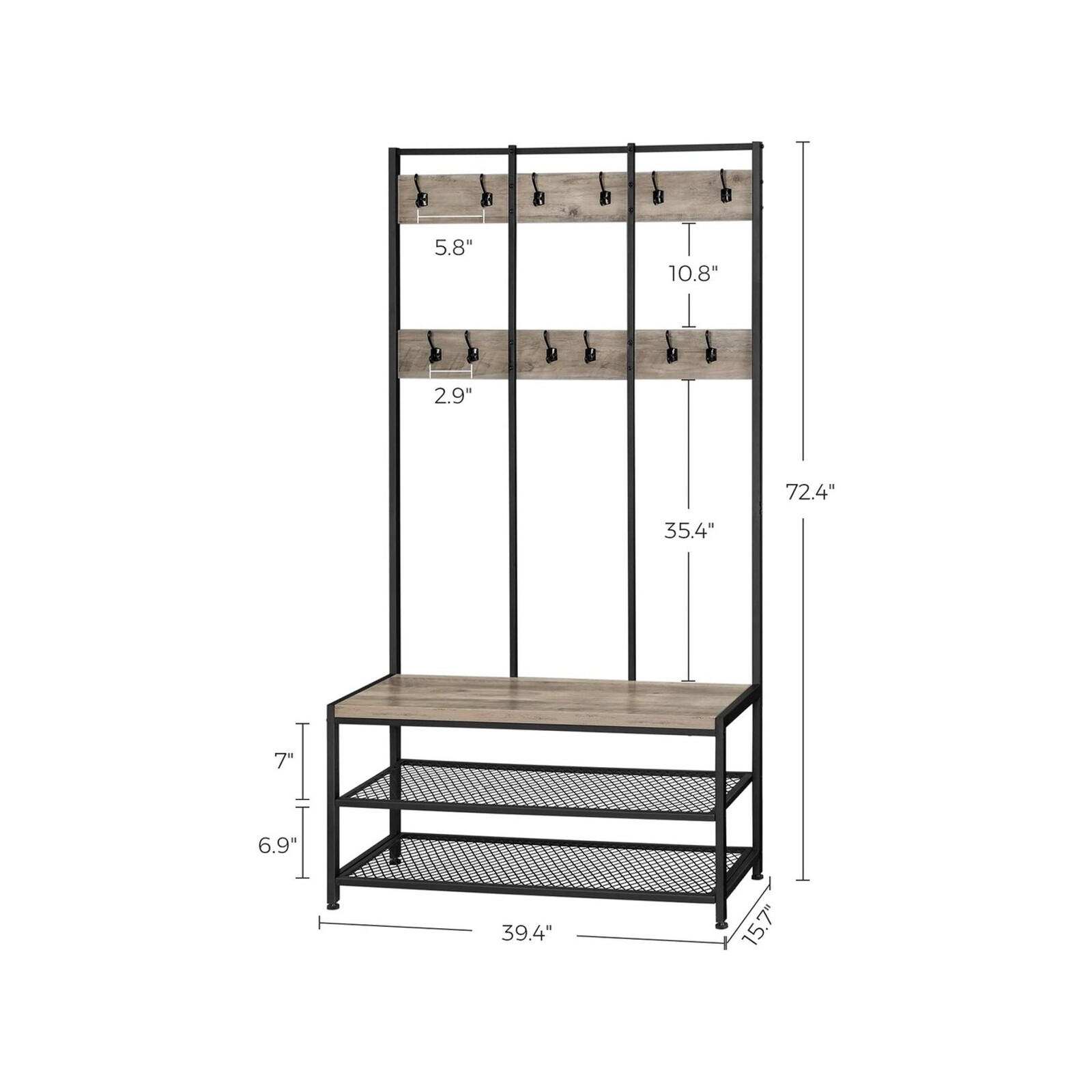 VASAGLE 184cm Clothes Rack Greige Bunnings Australia
