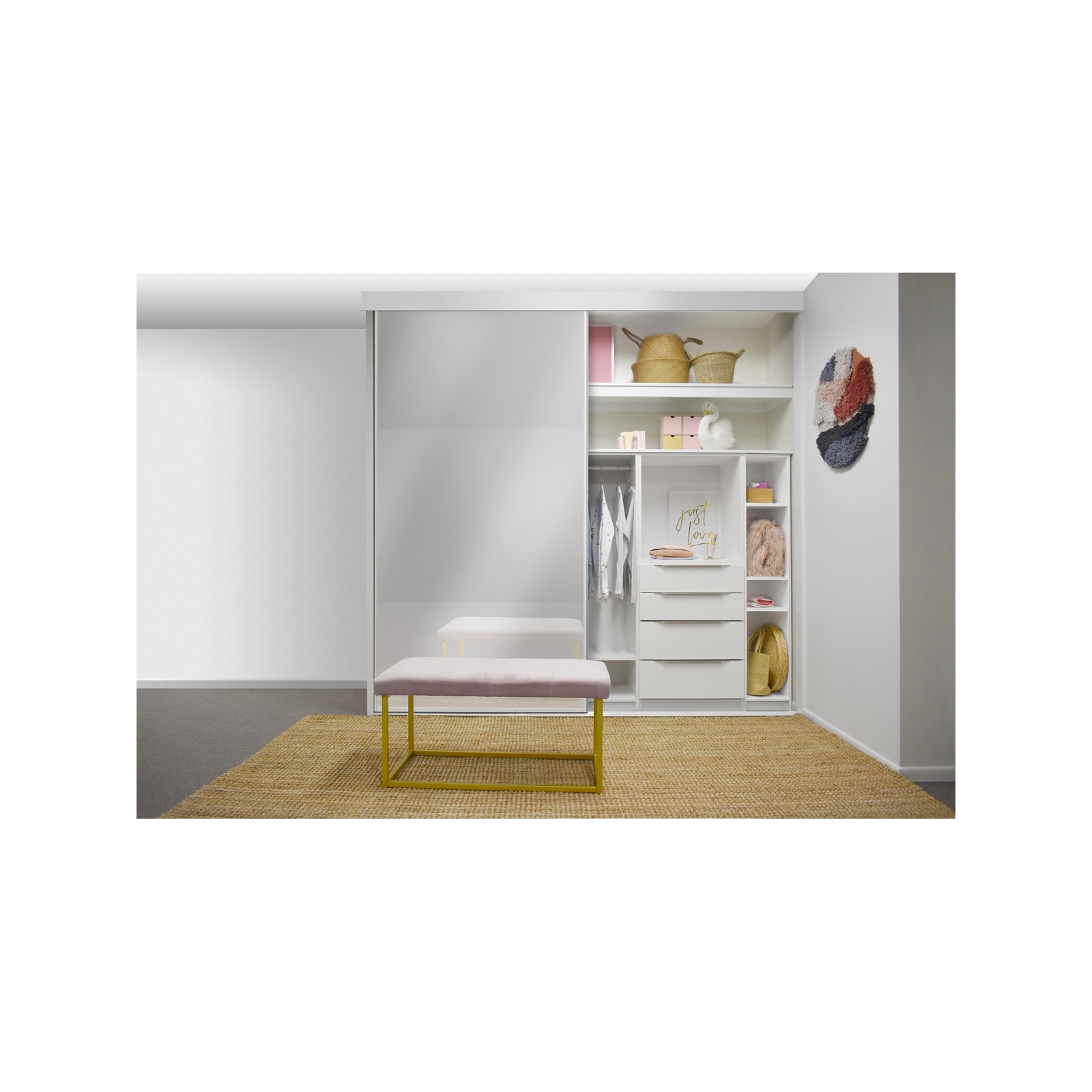 Multistore 2400 x 18012400mm 2 Mirror Wardrobe Door Package Bunnings