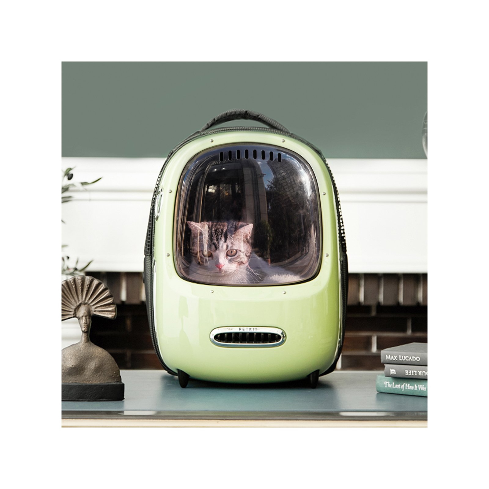 Petkit Breezy Smart Cat Carrier Backpack Green Bunnings Australia
