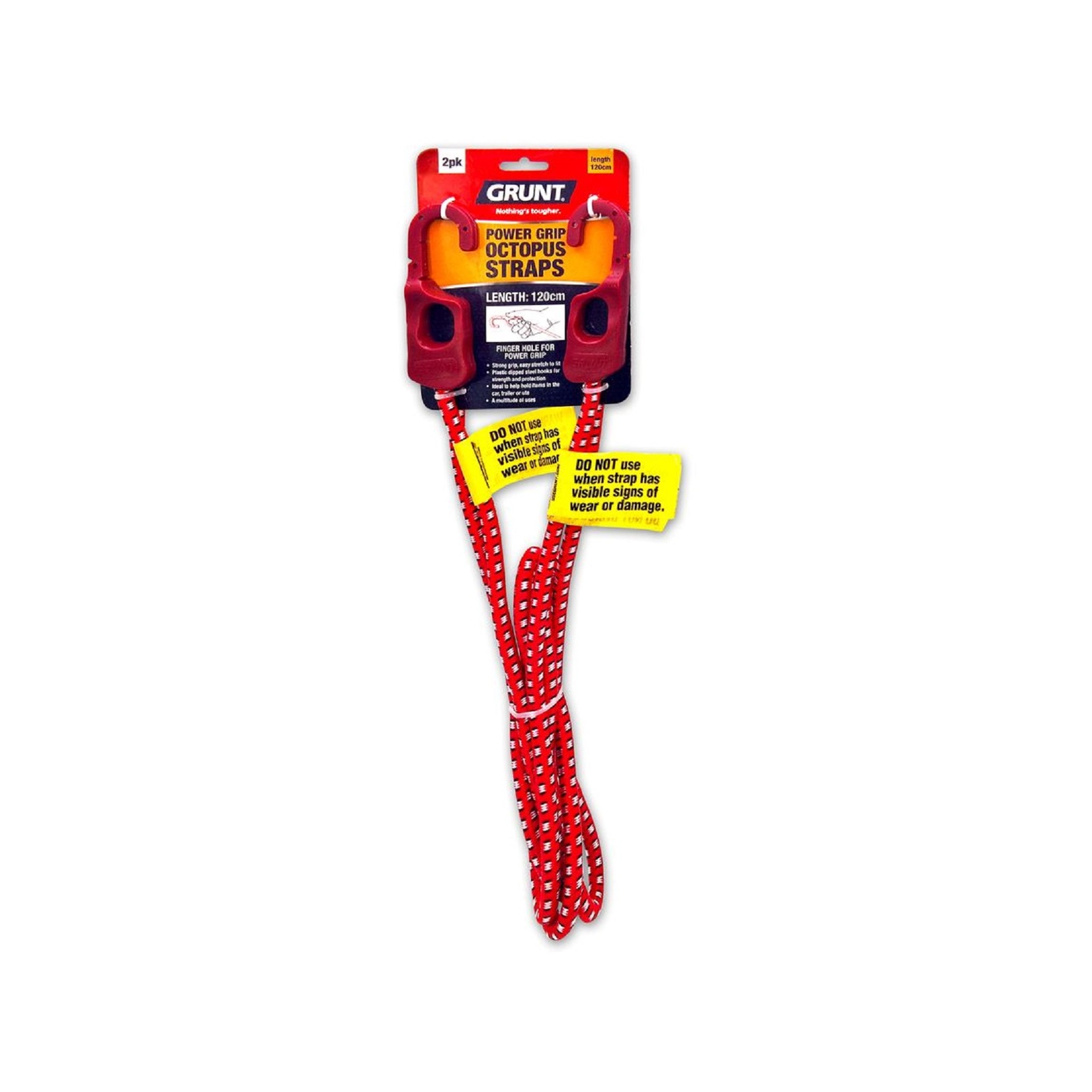 Grunt 1.2m Tie Down Octopus Straps - 2 Pack - Bunnings New Zealand