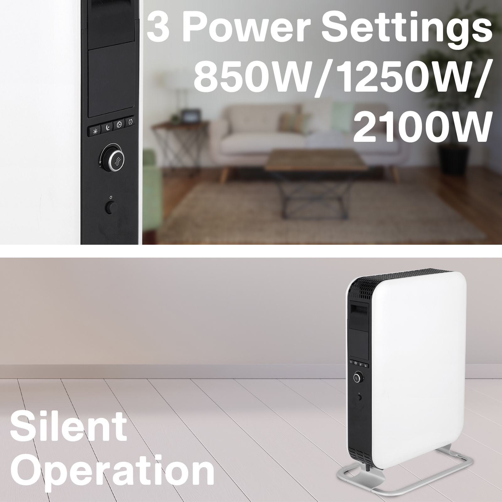 Mill 2100W White Gentle Air Oil Filled Radiator - Bunnings Australia