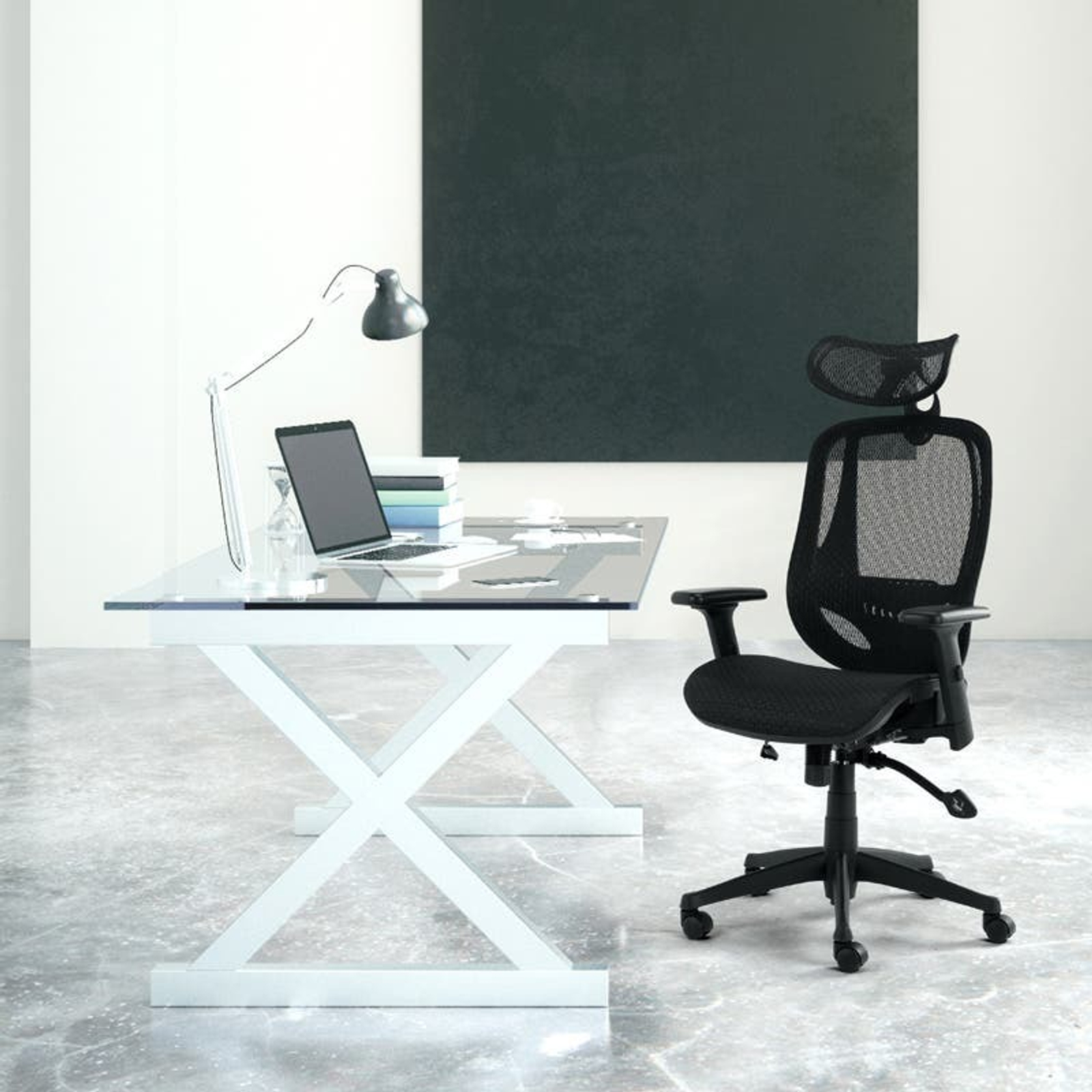 Ergolux EZ9 Ergonomic 122.5cm Mesh Computer Office Chair - Black - Bunnings Australia