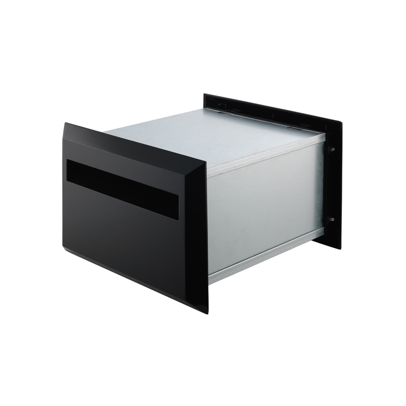 Sandleford 230mm Black Brickies Front And Back Letterbox With Back Open ...