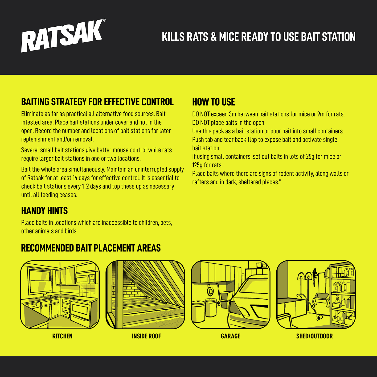 RATSAK 350g Double Strength Bait Station - Bunnings Australia