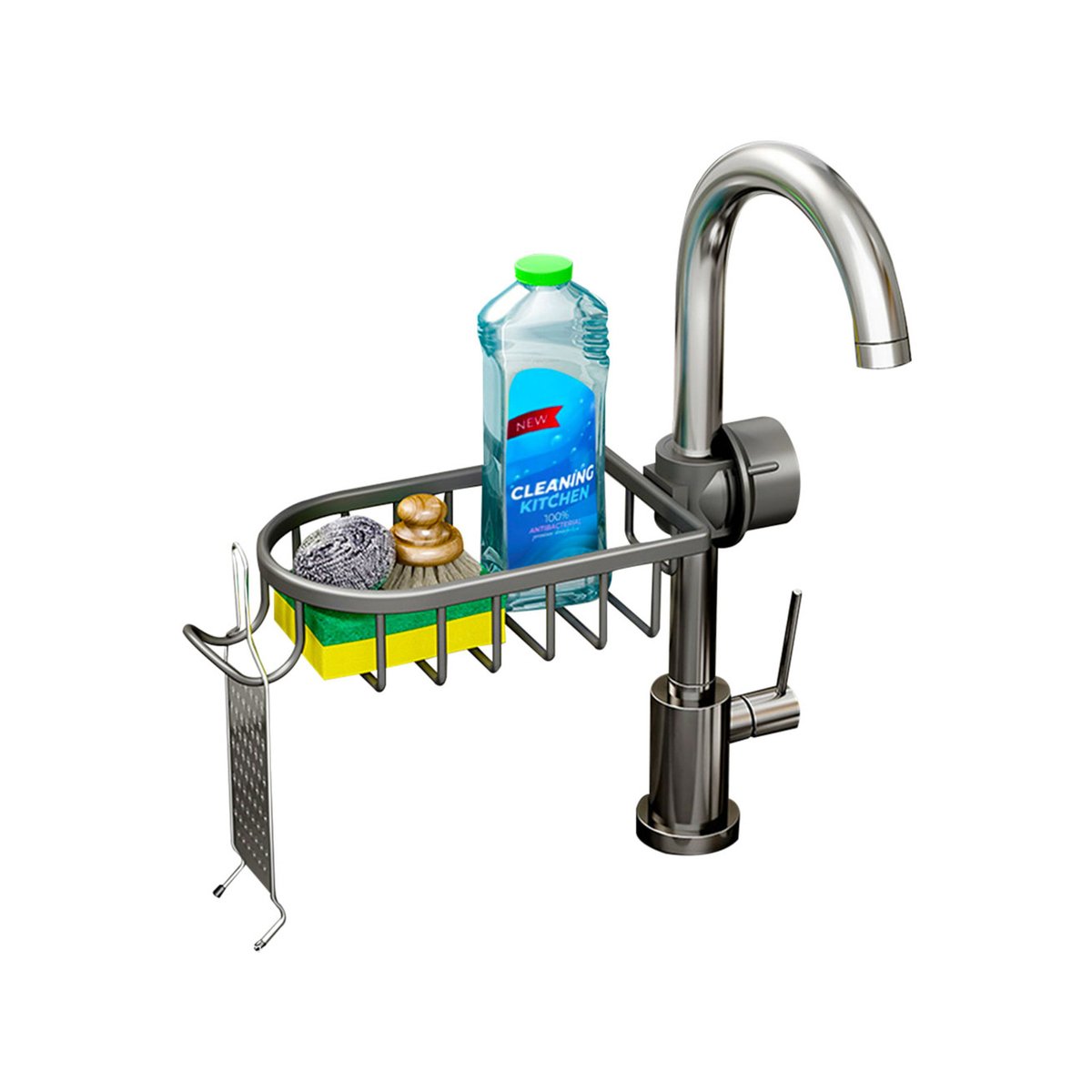 Soga Dark Grey Single Kitchen Sink Organiser - Bunnings Australia