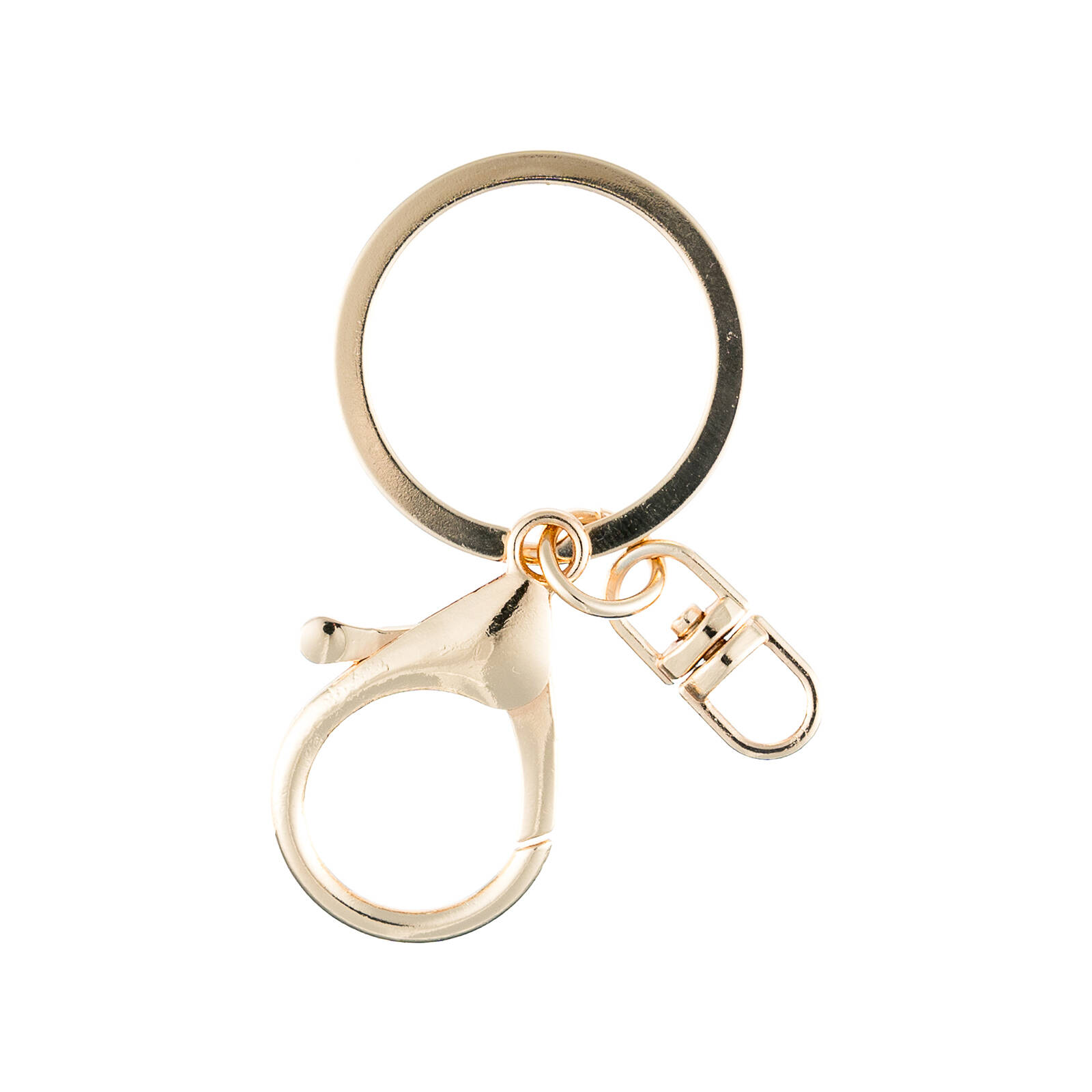 Wealrit 10-Pack Small Spring O-Ring Keyrings - Gold Metal Carabiner Clips (13mm Inner Diameter)