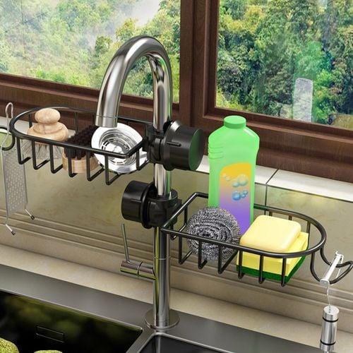 Soga Black Single Kitchen Sink Organiser - Bunnings Australia