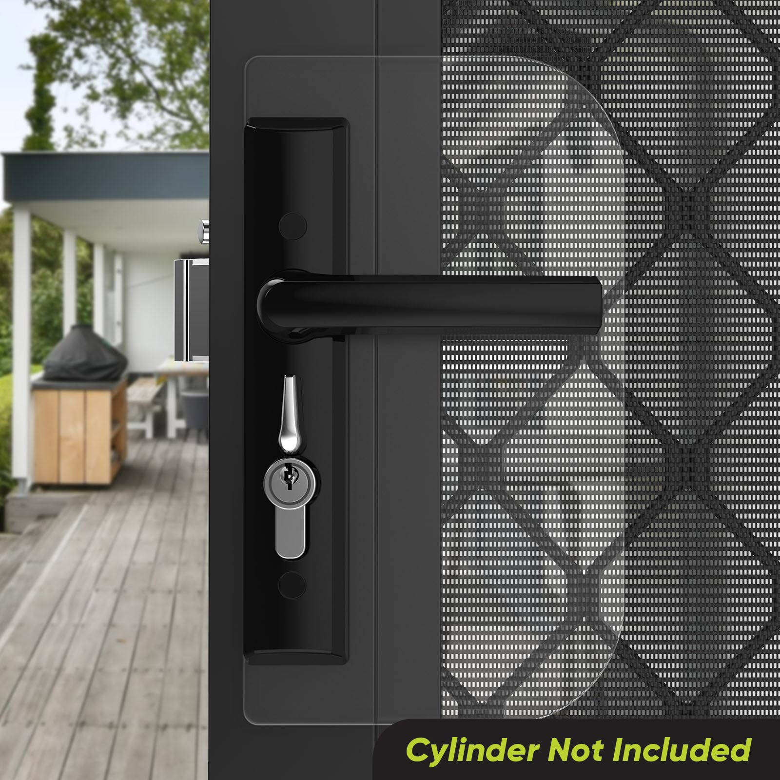 Rolltrak Black Non-Keyed Hinged Screen Door Lock - Bunnings Australia
