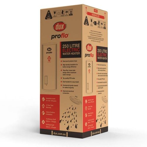 Dux 250L 3.6kW Proflo Electric Storage Water Heater Hard Water - Bunnings  Australia