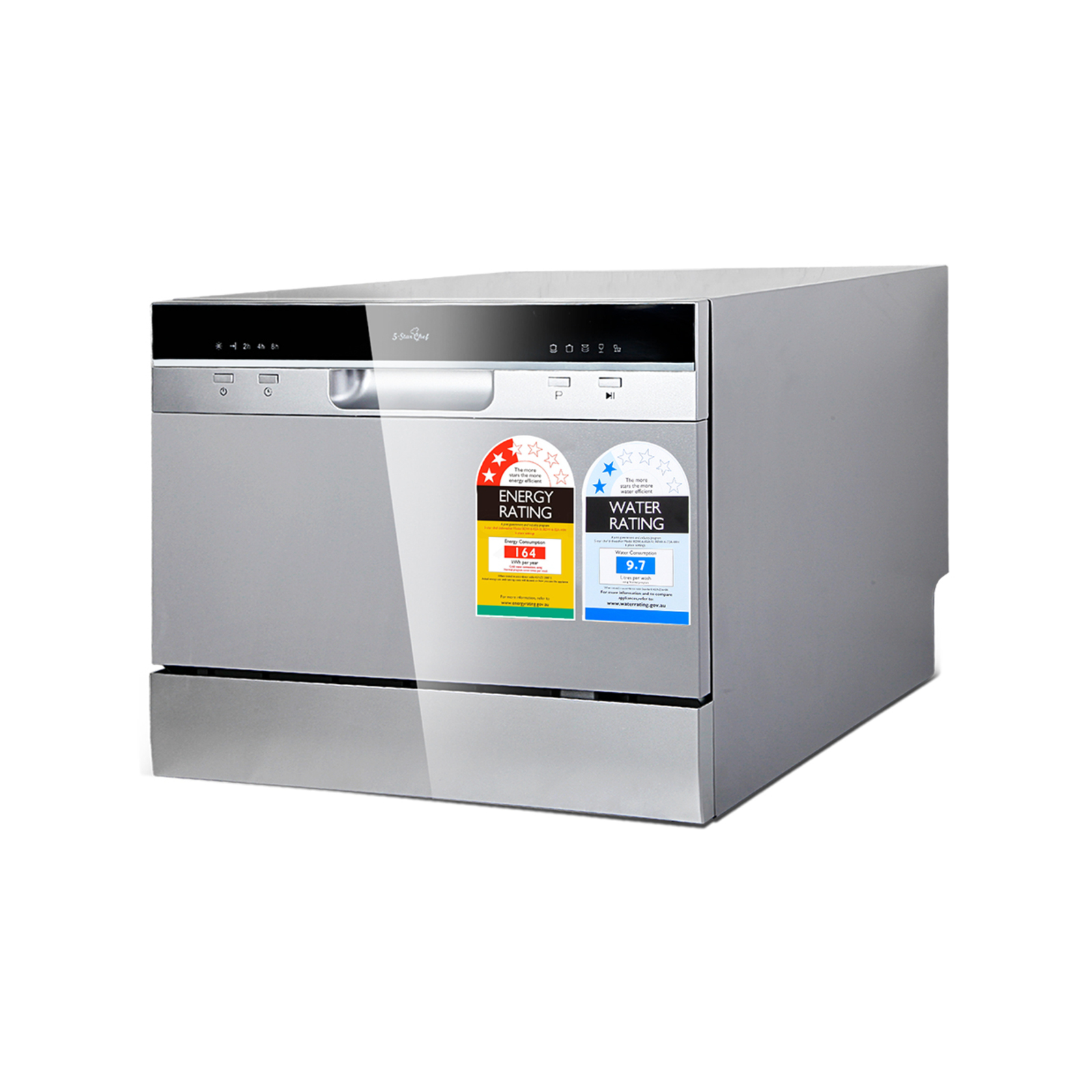 Devanti Benchtop Dishwasher 6 Place Settings Silver Bunnings Australia
